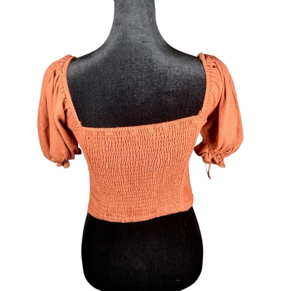 Abercrombie & Fitch Terracotta Puff Sleeve Blouse Size XS - Picture 3 of 7
